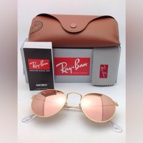 LIKE NEW RayBan Round Metal RB3447 Pink Mirror Flash Ray ban Sunglasses - Picture 11 of 16